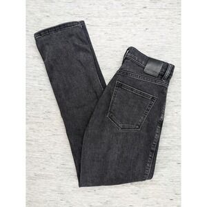 DU/ER Jeans Women Size‎ 25x29 High Rise Denim Black Straight Stretch Button Fly